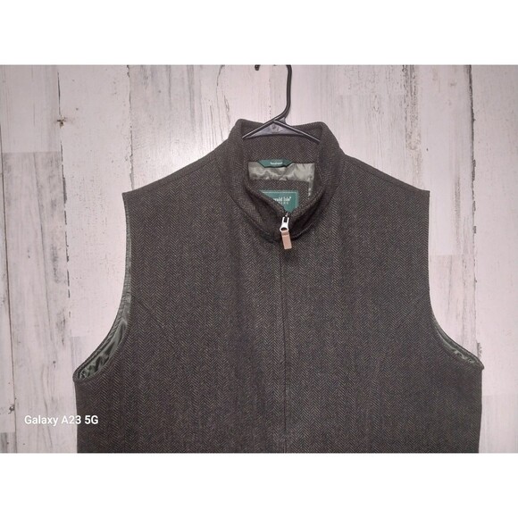 Emerald Isle Weaving Mens Size 48 James Wool Tweed Bodywarmer Vest Green - Picture 3 of 6